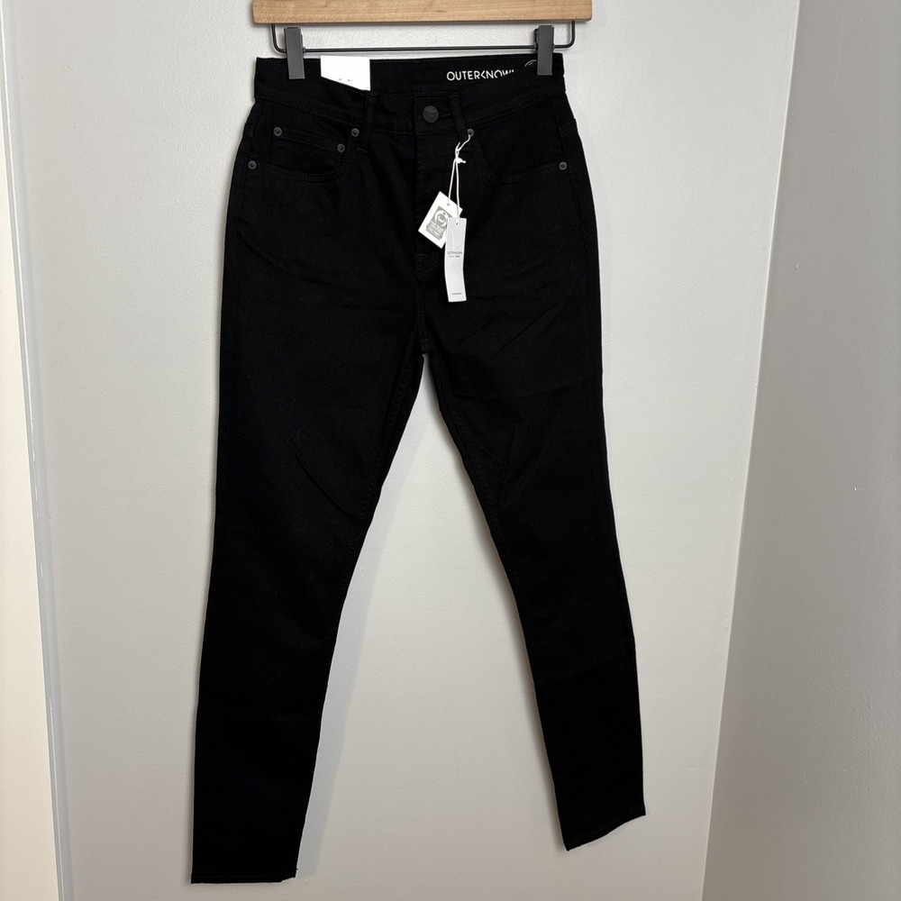 Outerknown Women's 25 Strand High Rise Skinny Jeans Black Denim - Picture 2 of 11